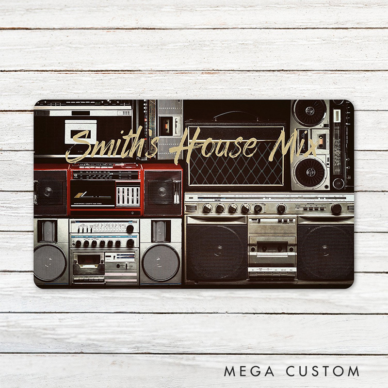 Personalized Radio Player Rug for Music Lovers Gift for Kids Singer Music Studio