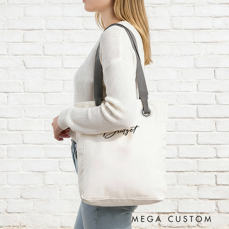 Personalized Canvas Tote Bag with Name Custom Name Bag Canvas Tote Bag Gift for Her Gift for Mother Wife