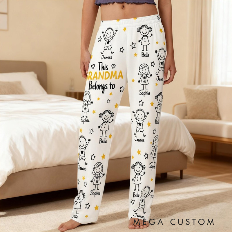 Personalized Name Pajamas Pants This Grandpa Belongs to Pajama Pants Gifts for Grandma Grandpa