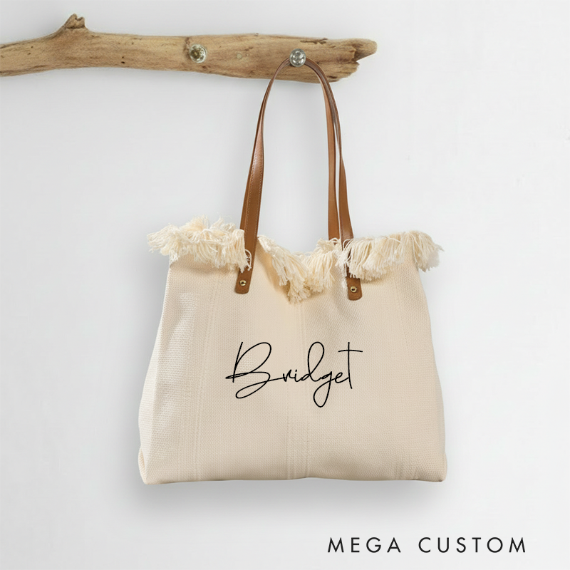 Personalized Canvas Tote Bag with Name Custom Name Bag Canvas Tote Bag Gift for Her Gift for Mother Wife