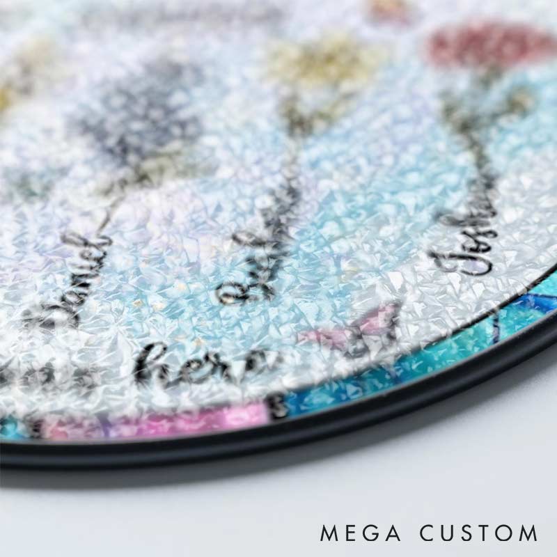 Personalized Birth Month Flower Fairy Stained Glass Suncatcher Grandma's Garden Gift with Name for Gardening Lovers