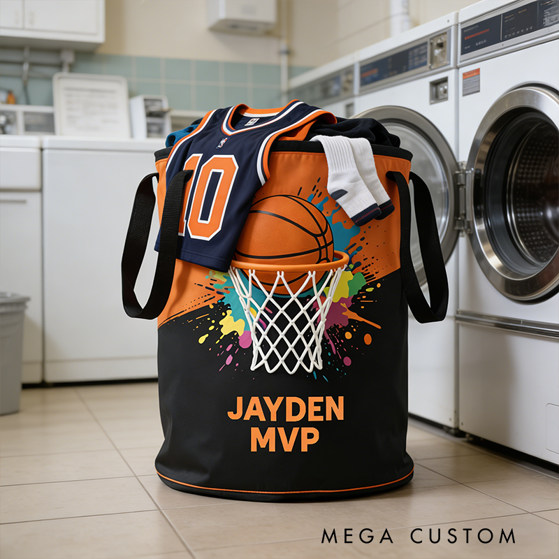 Personalized Basketball Laundry Hamper for MVPs with Custom Name Design