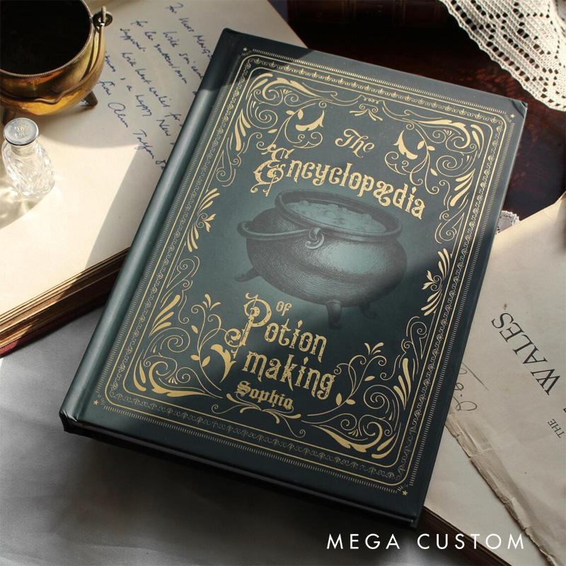 Personalized Potion Making Dark Academia Hardcover Journal Witchy Notebook Magic Lover Gift Manifestation Spell Book