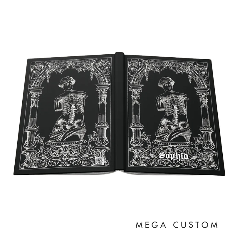 Personalized Dark Academia Macabre Skeleton Venus Hardcover Journal Witchy Notebook Magic Lover Gift Manifestation Spell Book