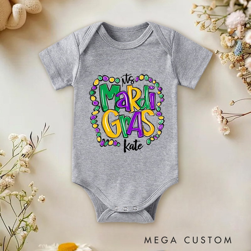 Personalized Mardi Gras Baby Onesie My First Mardi Gras Gift New Baby Girl Boy Gift