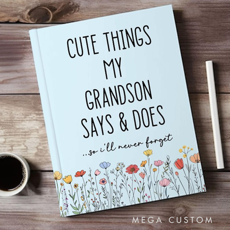 Personalized Grandparents Journal Cute Things My Grandkids Say & Do Journal Gift for Grandma from Grandkids Family Memory Keepsake Notebook Mother's Day