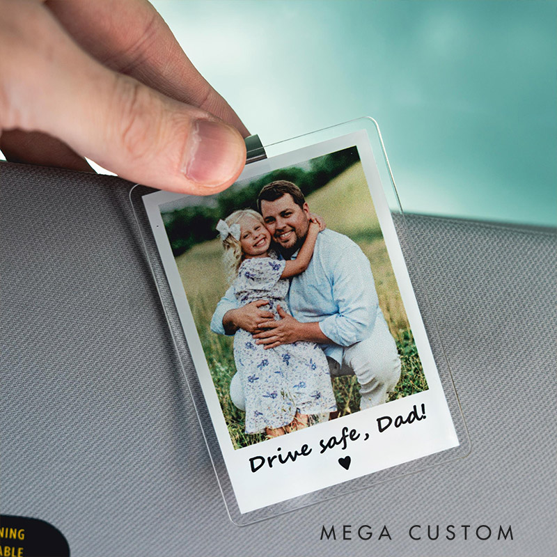 Personalized Photo Car Visor Clip Gift for Him Anniversary Drive Safe Gift Car Photo Frame Family Gift Couples Keepsake