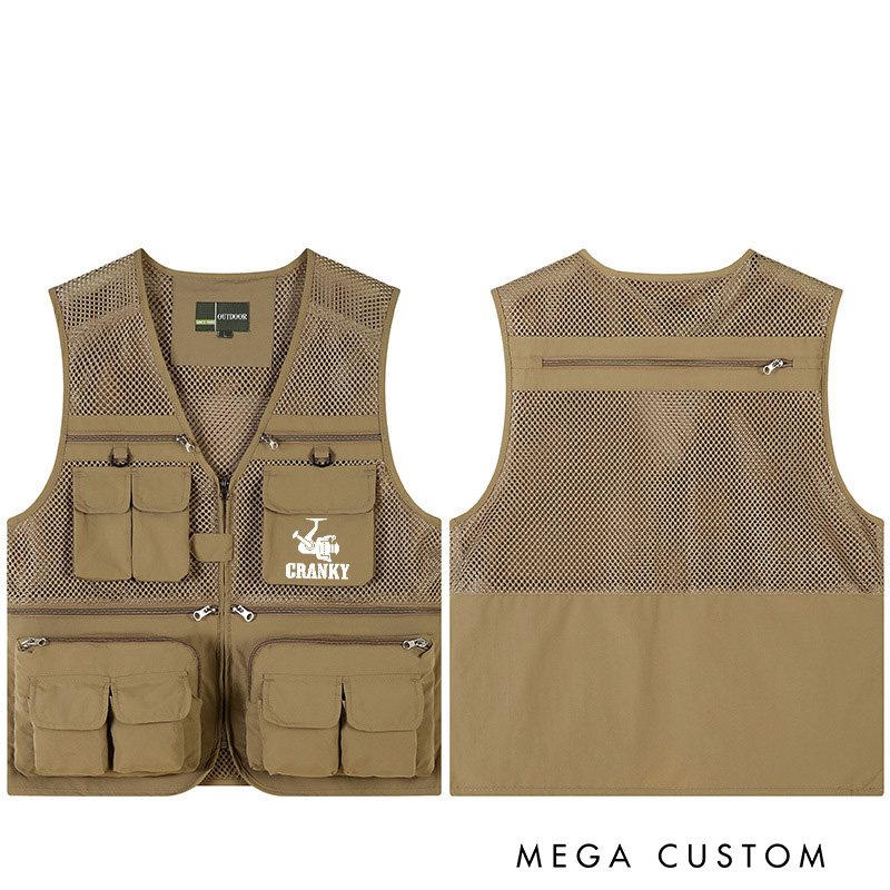 Personalized Funny Fishing Vest Fishing Reel Vest Fisherman Gift for Man Him Dad Husband