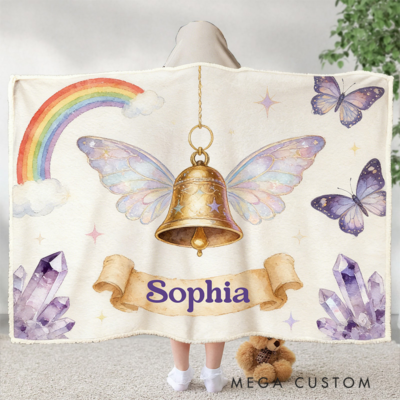 Personalized Magic Bell Wearable Blanket Hoodie with Name Magic Lover Gift for Friends Birthday Gift