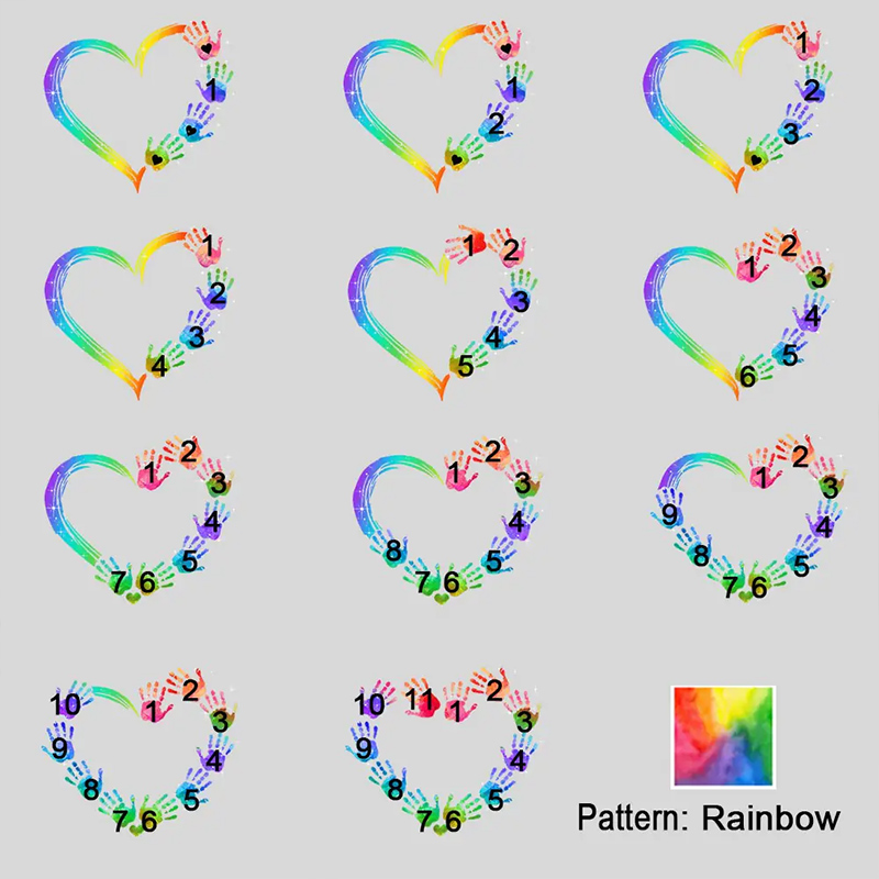 Personalized Colorful Heart Hand Print Shirt Custom Mom Grandma Shirt Grandma Heart And Hand Print Shirt Birthday Mother's Day Gift for Mom Grandma