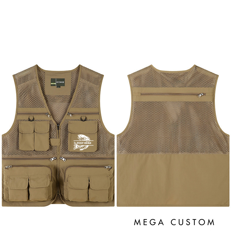 Personalized Fearless Angler Fishing Vest Funny Fishing Vest Outdoor Fishing Vest Fishing Gift for Men Husband