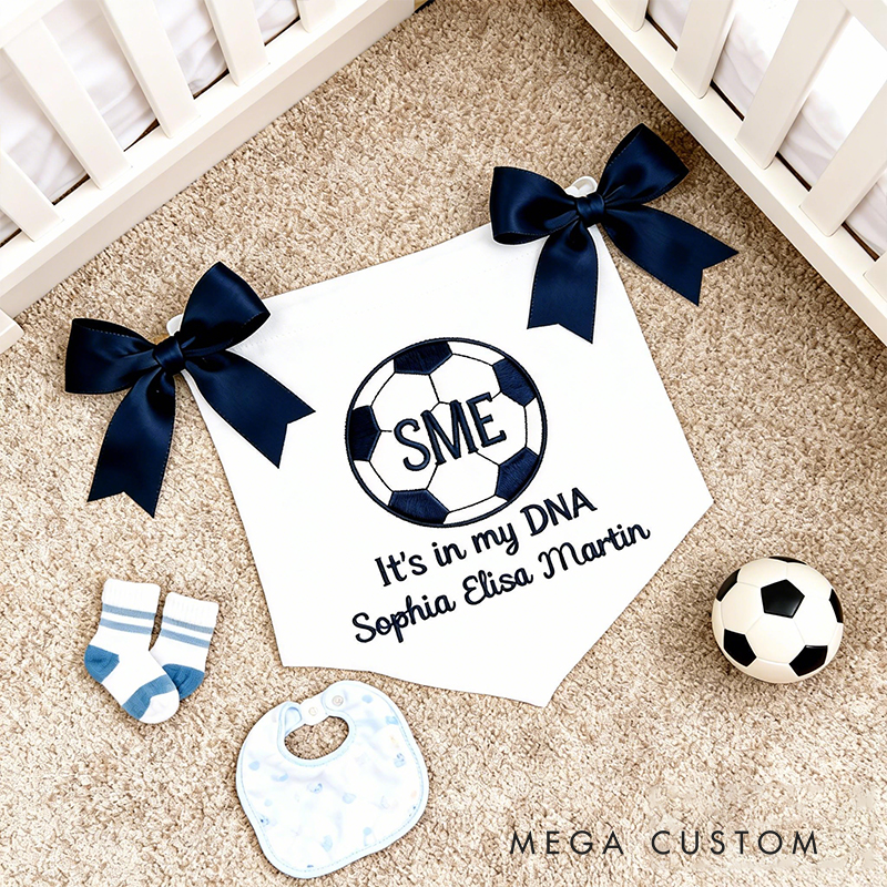 Personalized Soccer Baby Banner Custom Crib Sign with Name and Initials Baby Shower Gift Nursery Wall Decor Newborn Gifts
