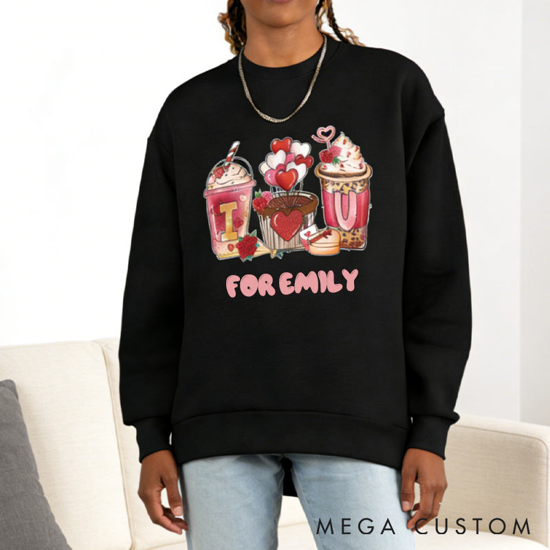 Personalized I love you Valentines Day Gift Sweatshirt for Baking Lovers