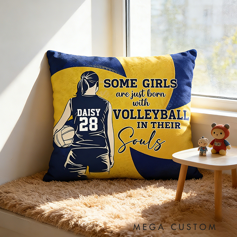 Personalized Volleyball Pillow with Custom Name and Number for Players and Fans  