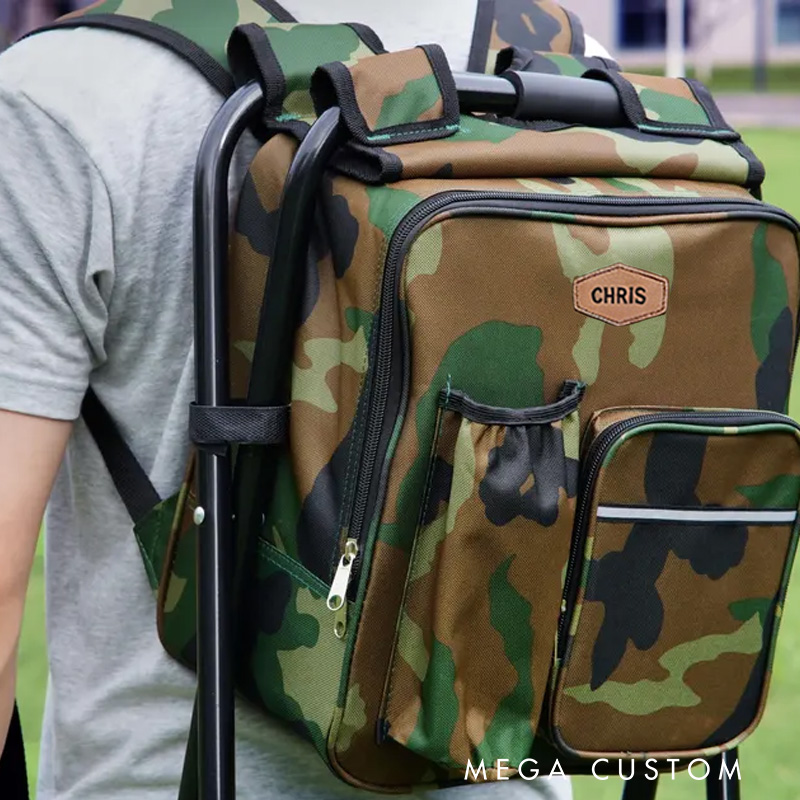 Personalized Cooler Chair Embroidery Backpack Custom Outdoor Lovers Gifts Fishing Gifts for Men Portable Seat Mens Outdoor Gift