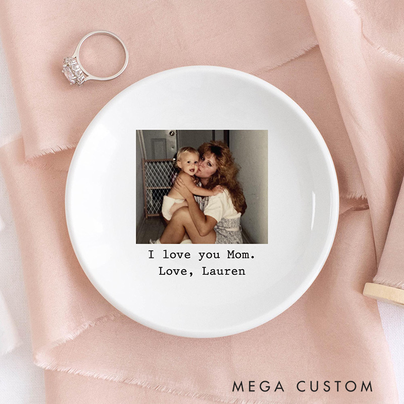 Personalized Photo Trinket Tray Photo Gifts for Mothers Day Gift Mom Ring Dish Jewelry Storage Gifts for Mom Photo Gift Photo Trinket Dish