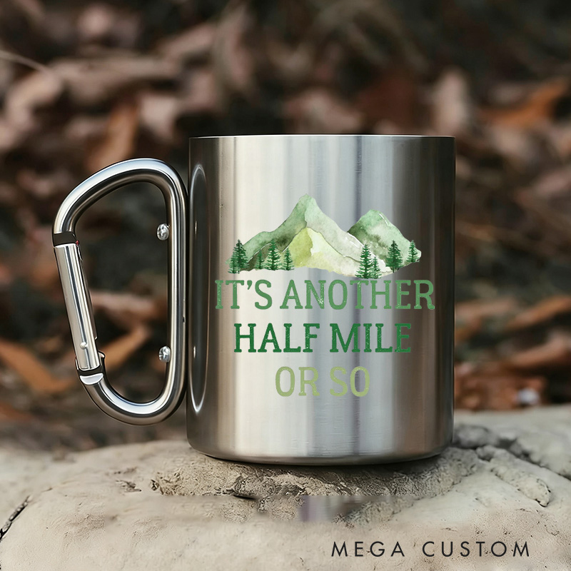 Personalized Mountain Mug Trail Hiking Backpacker Mountain Climber Mug Hikers Carabiner Cup Gift for Outdoor Adventure Lover