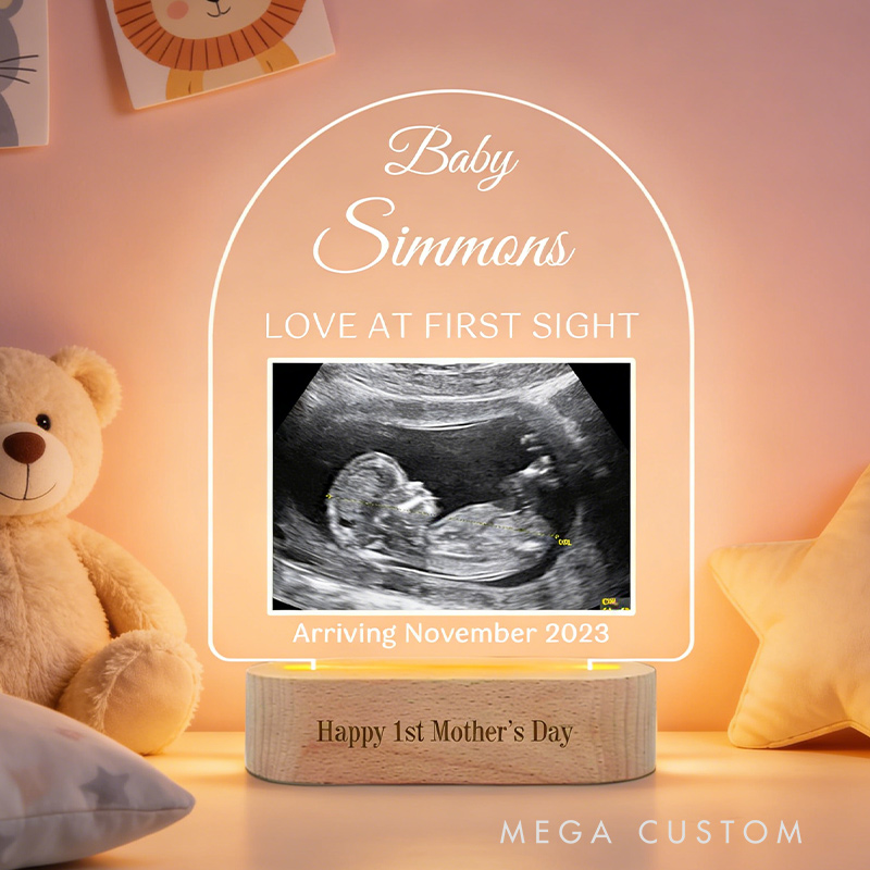 Personalized LED Light with Ultrasound Pregnancy Announcement Gift New Dad Gift Mom To Be Gifts Baby Reveal Keepsake