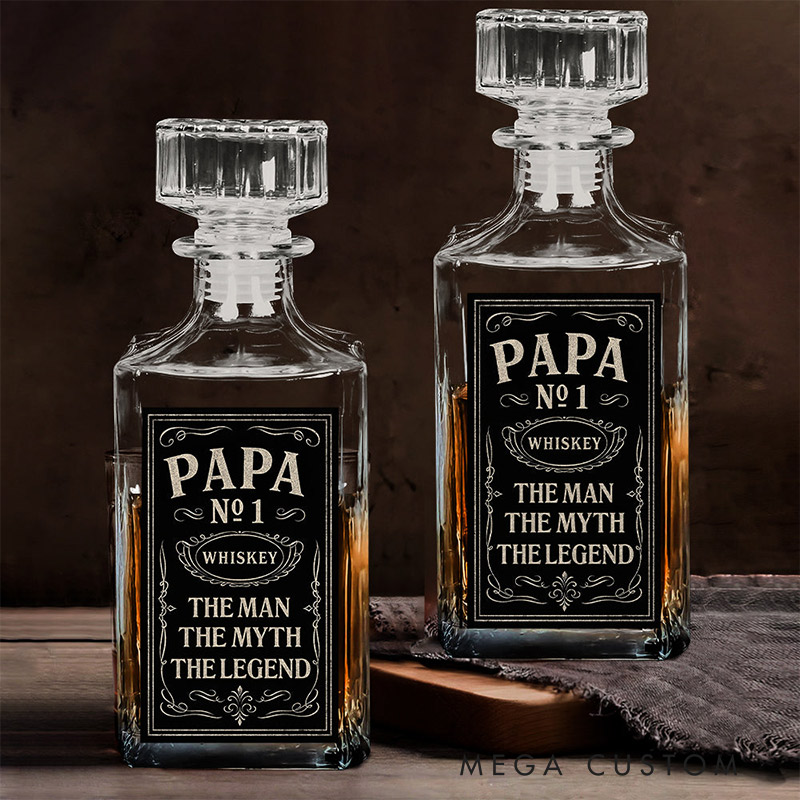 Personalized Father Whiskey Decanter Set Gift For Alcohol Lover Father's Day Gift 
