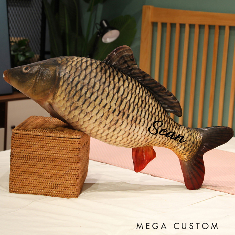Personalized Fish-Shaped Pillow Simulated Fish Pillow Outdoor Gift for Fishing Lover