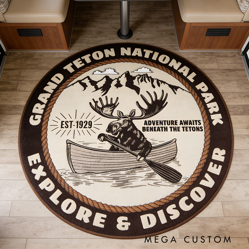 Personalized National Park Adventure Rug Outdoor Hiking Nature Rug Outdoors Adventure Gift