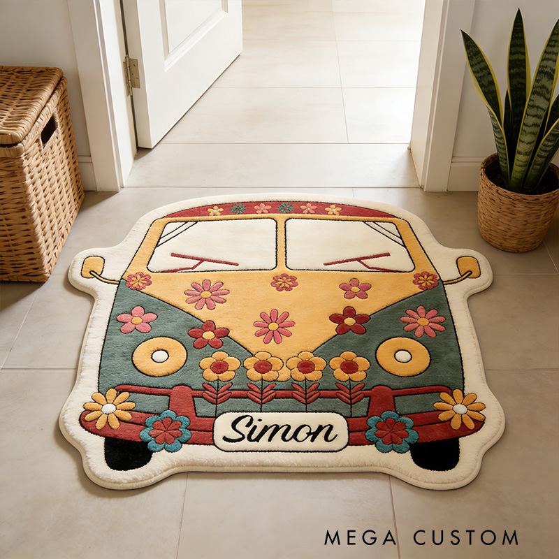 Personalized Flower Camping Vehicle Rug Outdoor Camping Nature Rug Outdoors Adventure Camping Gift