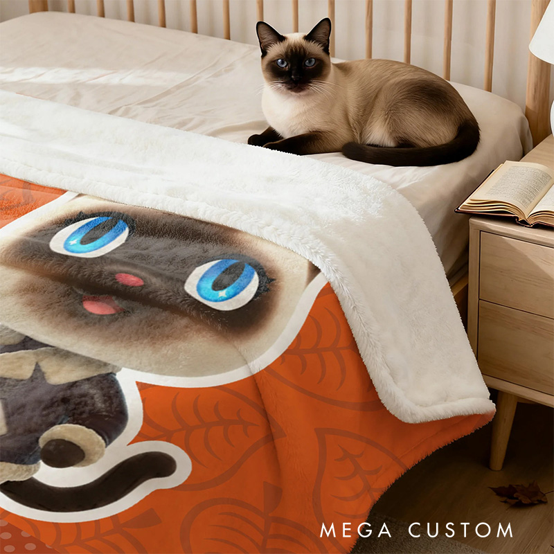 Personalized Cute Game Style Pet Blanket Flannel Blanket Gaming Blanket with Name for Game Lovers Gamer