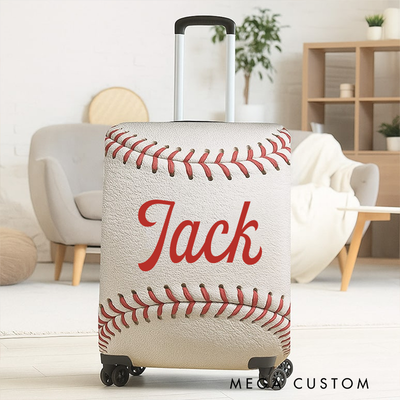 Personalized Baseball Luggage Cover with Custom Name for Sports Fans