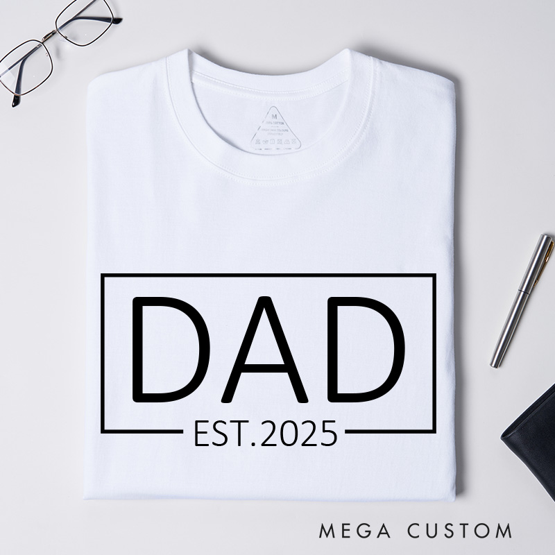 Personalized Dad T-Shirt Custom Father's Day Gift for New Dads Pregnancy Announcement Comfortable Cotton Shirt for Men Birthday Gift Idea