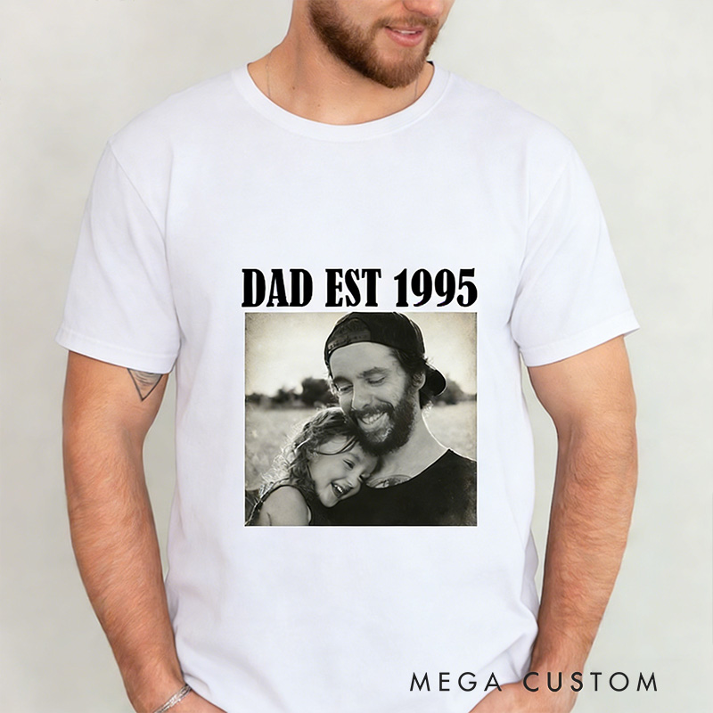 Personalised Photo Dad Shirt Custom Comfort Colors Dad Shirt Dad Picture Tshirt  Gift for Dad Dad Tee Dad Gift Grandpa Gift