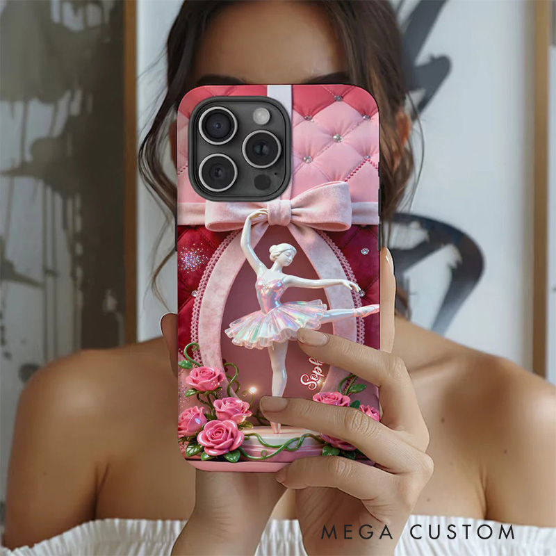 Personalized 2D Flat Just A Girl Who Loves To Dance Phone Case Dance Lover iPhone Case Ballet Gift
