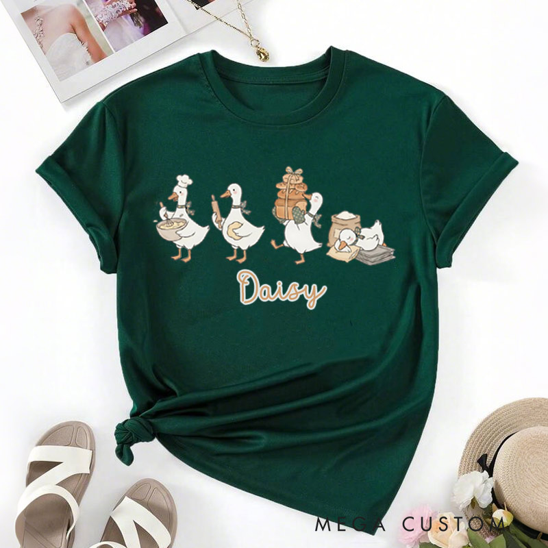 Personalized Baking Goose shirt Funny Baker Shirt Sourdough Gift Cute Chef Shirt for Baking Lovers