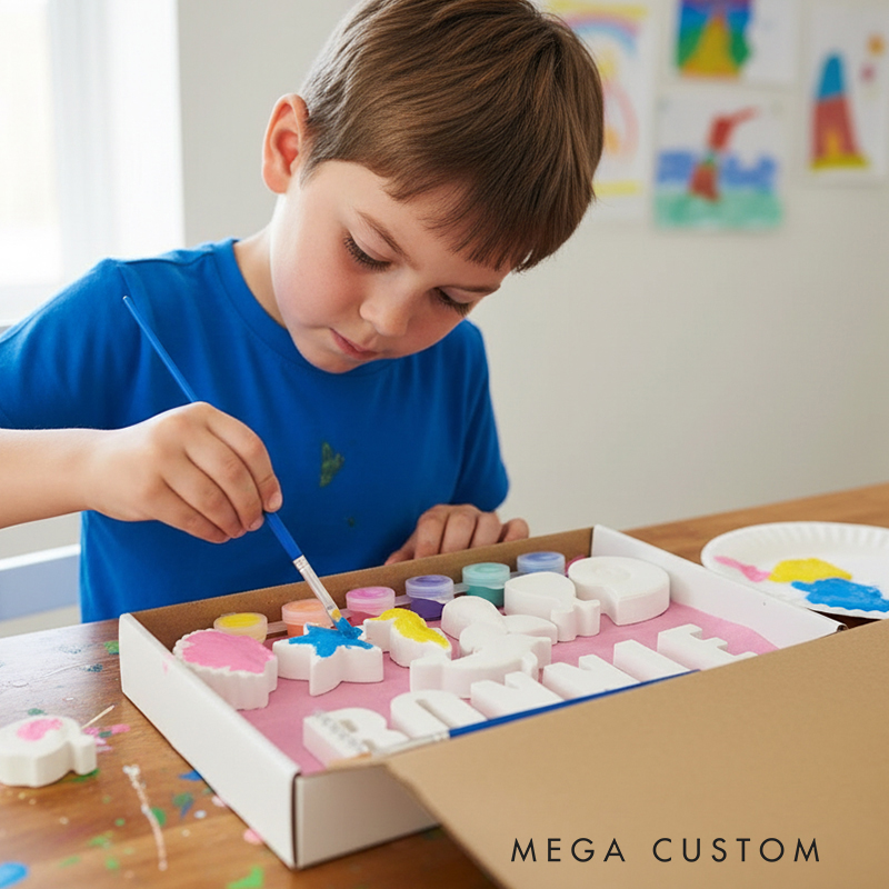 Personalized Kids’ Ceramic Painting Kit Mermaid and Undersea Theme with Custom Name for Creative Fun
