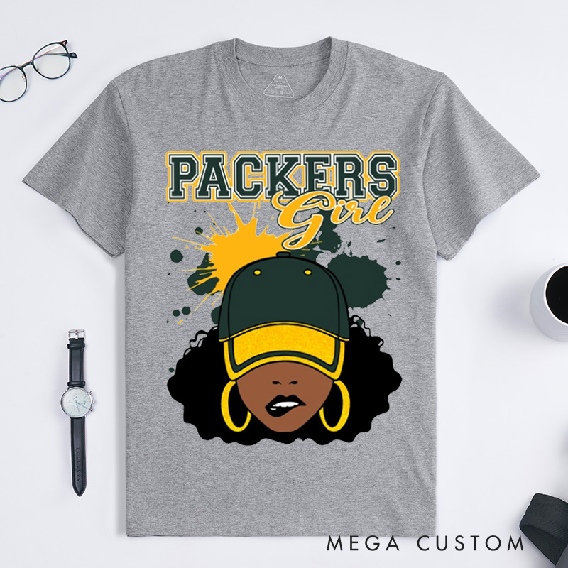 Personalized Football Cheerleading T-shirt Girl with Hat with Custom Team Name for Football Cheerleading Lovers