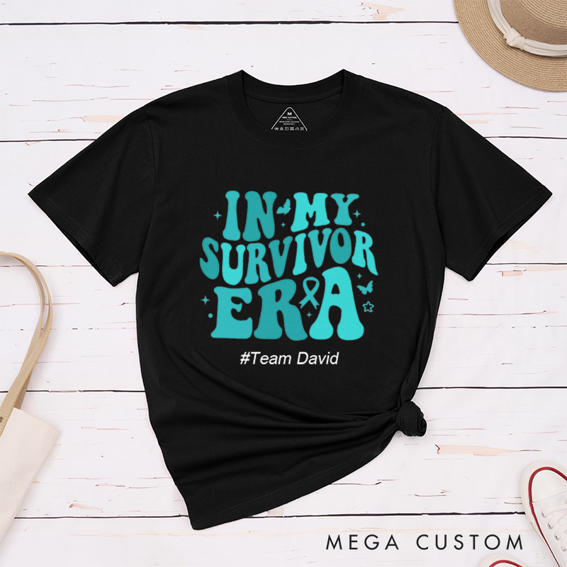 Personalized In My Survivor Era Cervical Cancer Awareness Warrior T-Shirt