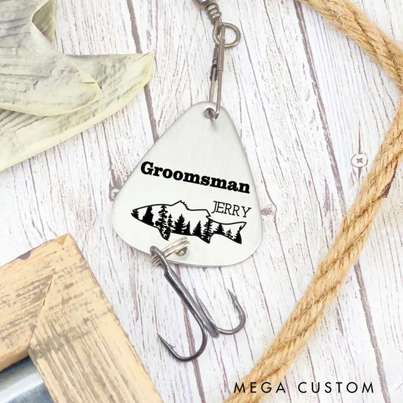 Personalized Groomsman Fishing Lure Wedding Husband Gift for Outdoor Fishing