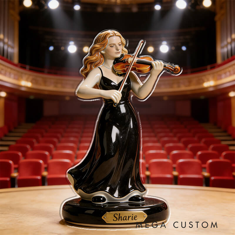 Personalized 2D Flat Violin Performer Figurine for Music Lovers Acrylic Plaque Gift for Kids Music Studio