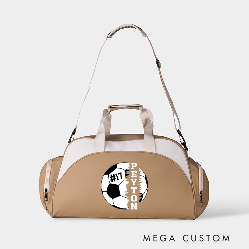 Personalized Soccer Duffel Bag with Custom Name and Number Design