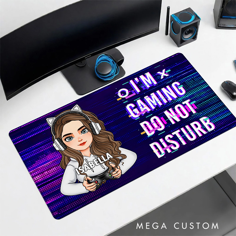 Personalized Cartoon Character Anti-Slip Mouse Pad with Name Birthday Gift for Game Lover Students Colleagues Friends