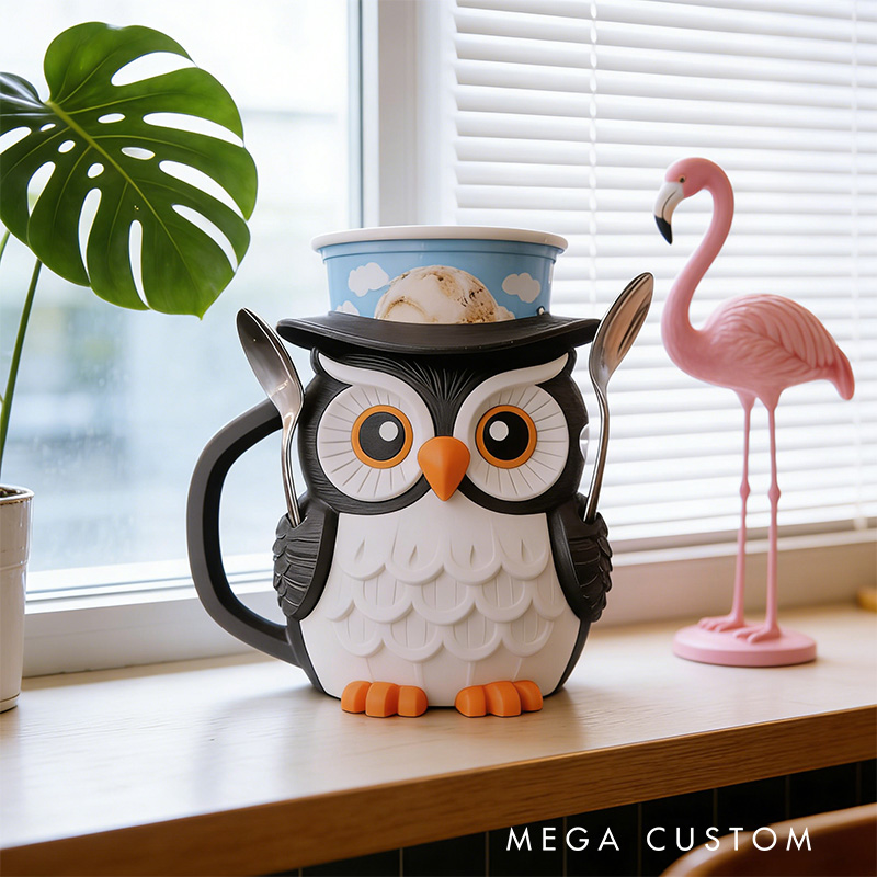 Personalized Magic Owl Movie Ice Cream Pint Holder with Spoon Slots Eco-Friendly 3D Print for Movie Lovers