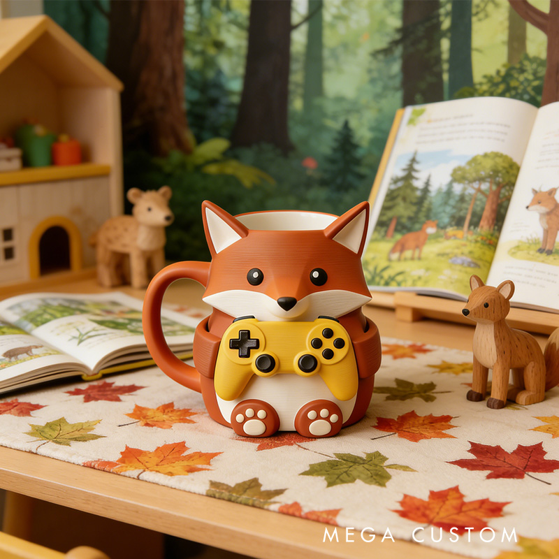 Personalized Cute Panda Gamer Ice Cream Pint Holder with Spoon Slots Eco-Friendly 3D Print for Game Lovers