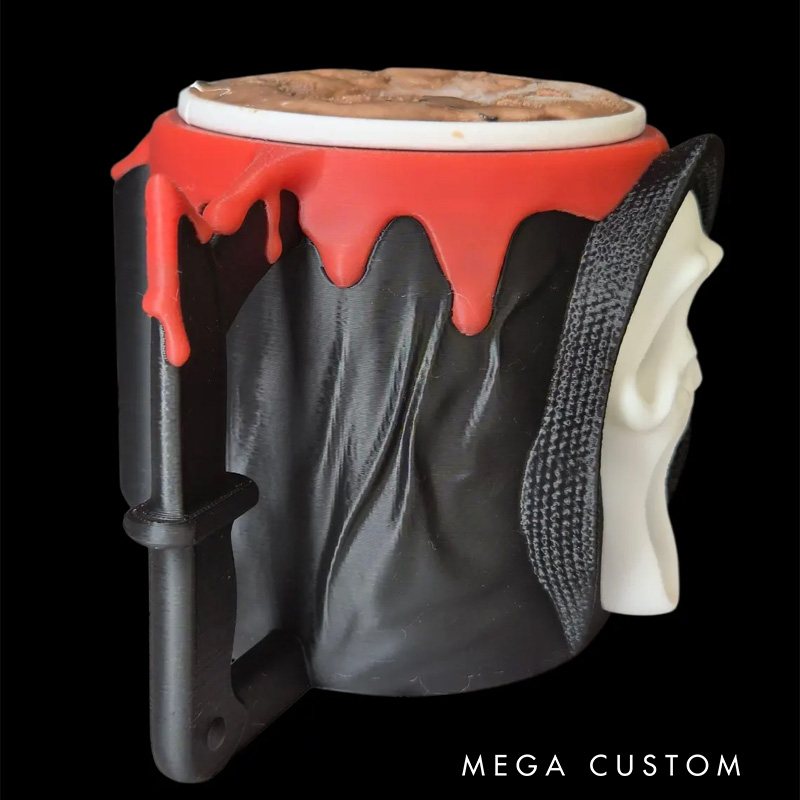 Personalized Horror Face Ice Cream Pint Holder with Spoon Slots Eco-Friendly 3D Print