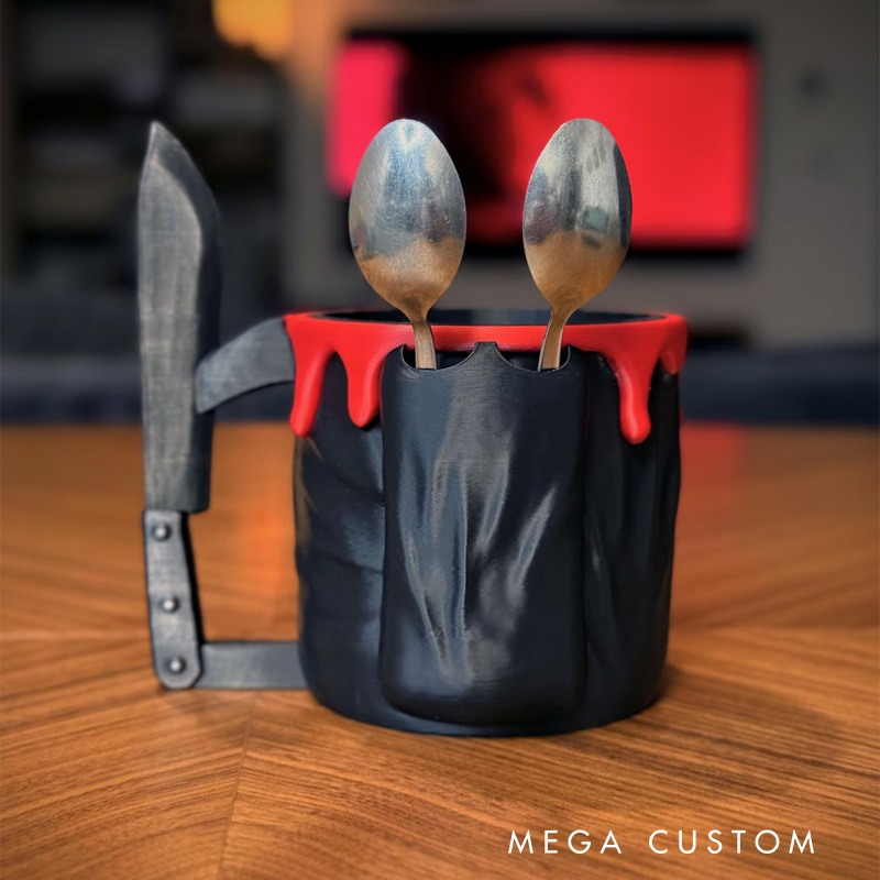 Personalized Horror Ice Cream Pint Holder with Spoon Slots Eco-Friendly 3D Print