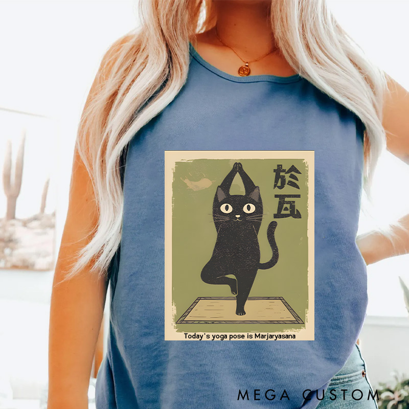 Personalized Yoga Tank Tops Yoga Cat Tank Top Yoga Clothing Yoga Lover Gift for Her Yourself