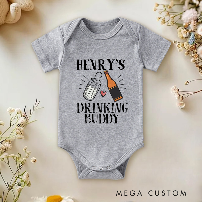 Personalized Daddy's Drinking Buddy Baby Onesie Dad Gift Onesie Baby Shower Gift