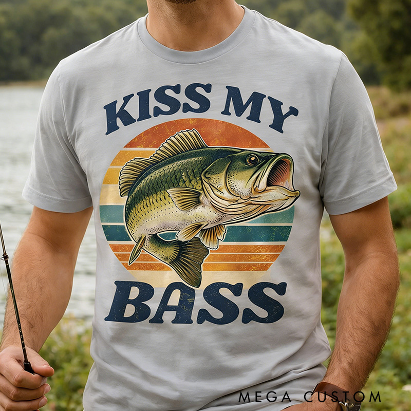 Personalized Funny Fishing T-Shirt Fisherman Gift for Husband Him Outdoor Fishing Gift