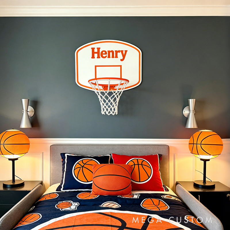 Personalized Mini Basketball Hoop Custom Name Indoor Wall Mounted Hoop for Kids & Teens Perfect for Basketball Fans