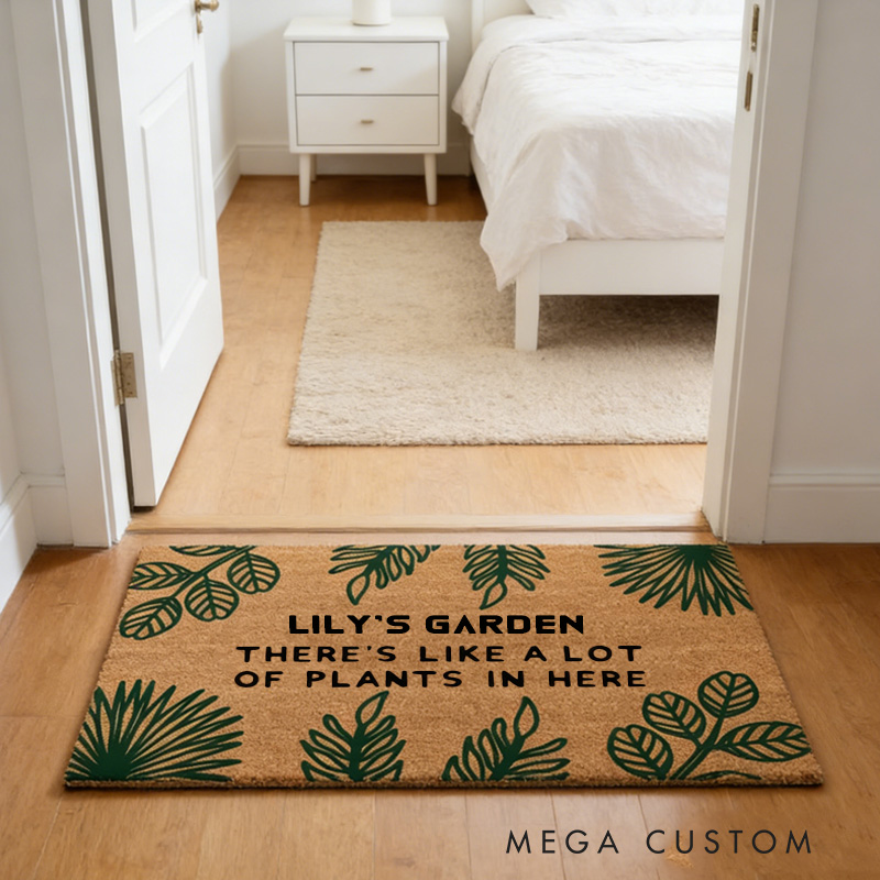 Personalized Grandma's Garden Love Grows Here Doormat Custom Birth Flower Welcome Mat with Name for Mom Grandma Gardening Lover Family Grandma