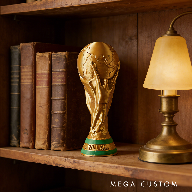 Personalized 3D-Printed World Cup Trophy with Custom Name Design