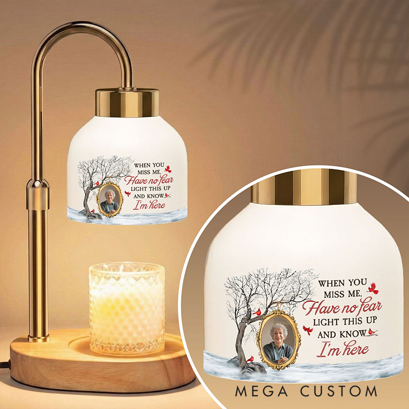 Personalized Photo Candle Warmer Light This Up And Know I'm Here Memorial Gift